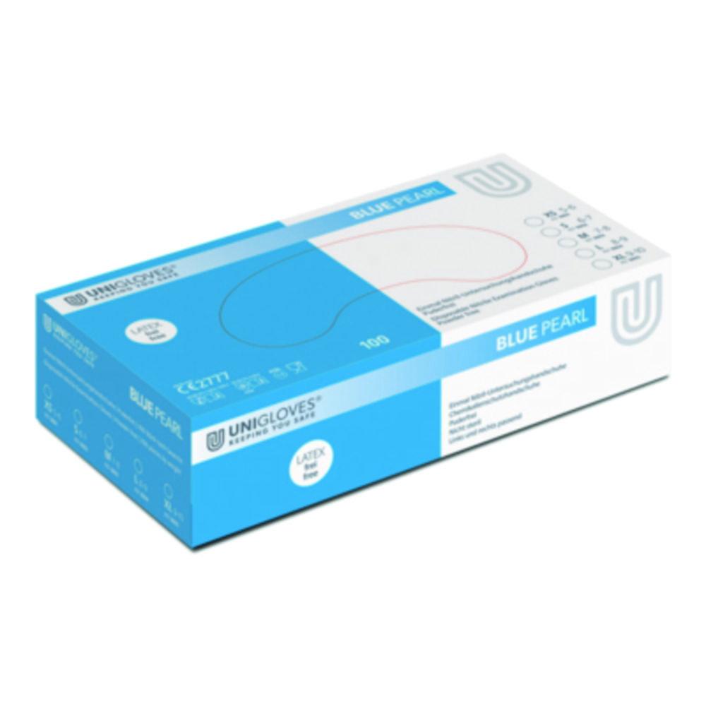 Unigloves Blue Pearl Nitrile Gloves Size M (7-8) – Powder-Free, Non-Sterile, Rolling Edges (Pack of 100)