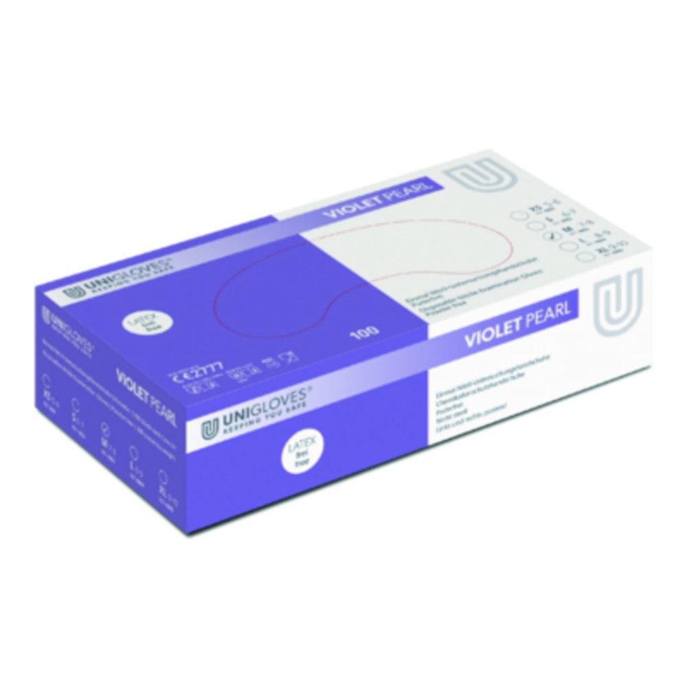 Unigloves Nitrile Gloves Violet Pearl Size S (7) Violet,latex/powder Free,Non Sterile,Rolling Edges Micro-Roughened Finger Tips, Pack of 100