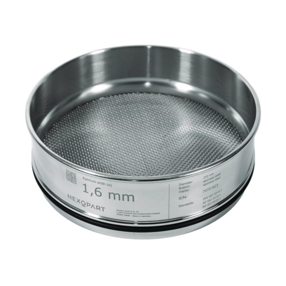 Analytical sieve 200 x 50 mm 140 µm Mw., with stainless steel frame acc. to DIN EN 10 204