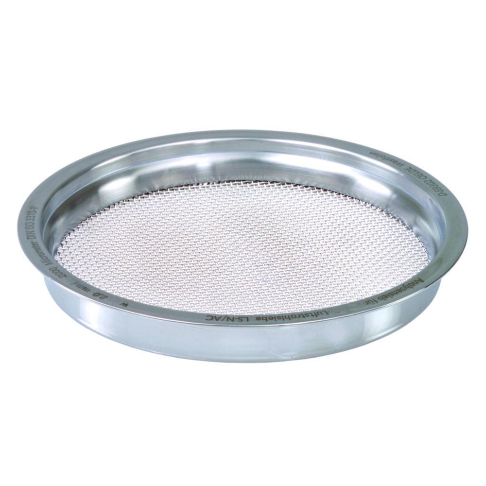 Air draft sieve 203 x 28 mm 106 µm mw., with stainless steel frame incl. certificate 2.1 acc. DIN EN 10 204